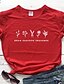 cheap T-Shirts-Women&#039;s T shirt Graphic Text Graphic Prints Print Round Neck Tops 100% Cotton Basic Basic Top White Black Red