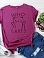 cheap T-Shirts-Women&#039;s T shirt Graphic Text Letter Print Round Neck Basic Tops 100% Cotton White Yellow Blushing Pink