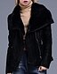 cheap Furs &amp; Leathers-Women&#039;s Solid Colored Fall Faux Leather Jacket Regular Daily Long Sleeve PU Coat Tops Black