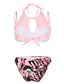 cheap Bikini-Women&#039;s Swimwear Bikini Swimsuit Hollow Out Mesh Geometric Pink Dusty Rose Green Light Green Swimwear Halter Bathing Suits / Padded Bras