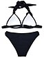 preiswerte Bikini-Damen Badeanzug Bikinis 2 Stück Normal Bademode Push-Up Hosen Schlank Feste Farbe Gurt Elegant Romantisch Badeanzüge