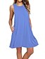 cheap Casual Dresses-Women&#039;s Sundress Short Mini Dress Black Purple Wine Royal Blue Light Blue Sleeveless Solid Color Summer Round Neck Hot Elegant Casual 2021 S M L XL XXL