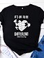 abordables T-shirts-T shirt Tee Femme Noir Blanche Jaune Imprimer Graphic Cœur du quotidien Fin de semaine Manche Courte Col Rond basique 100% Coton Normal Standard S