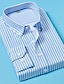 baratos Men&#039;s-Homens Camisa Social Saia Colarinho Colarinho Com Botões Listrado Branco Preto Azul Vermelho Azul Marinha Manga Longa Escritório / Carreira Casual Blusas Básico Negócio Casual Diário / Trabalho