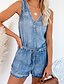 cheap Jumpsuits &amp; Rompers-Women&#039;s Light Blue Romper Solid Colored Color Block