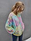 cheap Furs &amp; Leathers-Women&#039;s Tie Dye Basic Fall &amp; Winter Teddy Coat Regular Daily Long Sleeve Polyester Coat Tops Yellow
