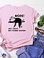 economico T-shirts-Per donna maglietta Pop art Testo Alfabetico Con stampe Rotonda Essenziale Top 100% cotone Bianco Giallo Rosa