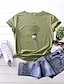 cheap T-Shirts-Women&#039;s T shirt Floral Cartoon Flower Print Round Neck Basic Tops 100% Cotton White Yellow Blushing Pink