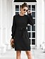 cheap Elegant Dresses-Women&#039;s Sweater Jumper Dress Knee Length Dress Dusty Rose Black Beige Long Sleeve Fall Winter Round Neck Hot Casual 2021 M L XL