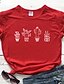 baratos T-shirts-Mulheres Camiseta Gráfico Texto Estampas Abstratas Estampado Decote Redondo Básico Blusas 100% Algodão Preto Amarelo Fúcsia
