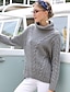 cheap Sweaters &amp; Cardigans-Women&#039;s Pullover Solid Colored Long Sleeve Loose Sweater Cardigans Fall Turtleneck Gray Brown