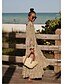 cheap Boho Dresses-Women&#039;s Swing Dress Maxi long Dress Khaki Long Sleeve Floral Print Print Spring Summer V Neck Casual Boho Going out Beach Flare Cuff Sleeve Loose 2021 S M L XL XXL 3XL