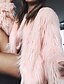 cheap Coats &amp; Trench Coats-Women&#039;s Faux Fur Coat Teddy Coat Sherpa jacket Streetwear Party Going out Coat Regular Faux Fur Blue Rosy Pink Wine Fall Collarless Regular Fit S M L XL XXL XXXL