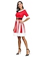 preiswerte Weihnachtskleider-Damen A Linie Kleid Minikleid Rote Wein 3/4 Ärmel Druck Druck Herbst Rundhalsausschnitt Retro 2021 S M L XL