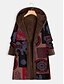 cheap Coats &amp; Trench Coats-Women&#039;s Parka Geometric Print Casual Fall Winter Outerwear Long Coat Daily Long Sleeve Jacket Yellow
