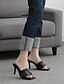 abordables Sandals-Femme Sandales du quotidien Couleur Pleine Talon Aiguille Bout carré Décontractées PVC Mocassins Noir Blanche
