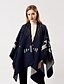 cheap Coats &amp; Trench Coats-Women&#039;s Geometric Jacquard Basic Spring Cloak / Capes Regular Daily Acrylic Coat Tops Black