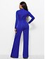cheap Jumpsuits &amp; Rompers-Women&#039;s Jumpsuit Solid Colored Ordinary Crew Neck Wide Leg Regular Fit Green White Black M L XL