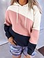 cheap Hoodies &amp; Sweatshirts-Women&#039;s Pullover Hoodie Sweatshirt Color Block Daily non-printing Basic Hoodies Sweatshirts  Blushing Pink Gray Light Blue