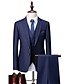abordables New To Sale-Noir / Bleu Marine Couleur Pleine Standard Coton / Polyester Pour des hommes Costume - Revers Cranté