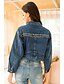 cheap Jackets-Women&#039;s Solid Colored Fall &amp; Winter Denim Jacket Short Daily Long Sleeve Denim Coat Tops Light Blue