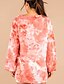 billige Hættetrøjer &amp; sweatshirts-Dame tunika Batikfarvet Langærmet Trykt mønster V-hals Basale Toppe Blå Rød Grøn