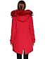 cheap Down&amp; Parkas-Women&#039;s Padded Parka Solid Colored Long Polyester Black / Red S / M / L