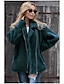 cheap Down&amp; Parkas-Women&#039;s Teddy Coat Parka Solid Colored POLY Elastane Black / Green / Gray S / M / L
