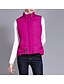 cheap Down&amp; Parkas-Women&#039;s Vest Parka Solid Colored Polyester Black / Blushing Pink / Light Green M / L / XL