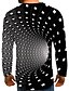 cheap Men&#039;s Tees &amp; Tank Tops-Men&#039;s T shirt Tee Round Neck Graphic Optical Illusion Rainbow Long Sleeve Plus Size Print Daily Going out Tops Streetwear Exaggerated