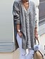 cheap Women&#039;s Sweaters-Women&#039;s Pullover Sweater Jumper Cable Crochet Knit Split Knitted Tunic V Neck Solid Color Daily Going out Basic Essential Casual Drop Shoulder Fall Winter Black Gray S M L / Long Sleeve / Loose