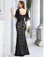 cheap Plus Size Dresses-Women&#039;s Trumpet / Mermaid Dress Maxi long Dress Black Short Sleeve Floral Lace Fall Winter V Neck Elegant Formal Skinny 2021 S M L XL XXL 3XL 4XL 5XL 6XL 7XL / Plus Size