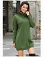 cheap Casual Dresses-Women&#039;s Basic Knitted Solid Colored Pullover Sweater Dress Long Sleeve Sweater Cardigans Turtleneck Fall Winter Black Green