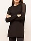 cheap Sport Athleisure-Women&#039;s T shirt Solid Colored Long Sleeve Mesh Round Neck Tops Basic Basic Top White Black