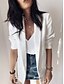 cheap Jackets-Women&#039;s Blazer Basic Daily Coat Regular White Black Wine Fall &amp; Winter Rolled collar Regular Fit S M L XL XXL 3XL