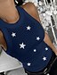 abordables Camisetas sin mangas-Mujer Camiseta sin mangas Galaxia Escote Redondo Tops Blanco Negro Azul Piscina