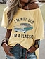 cheap T-Shirts-Women&#039;s T shirt Letter Print Round Neck Basic Tops White Blue Yellow