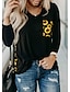 cheap Hoodies &amp; Sweatshirts-Women&#039;s Tunic Abstract Long Sleeve Print Round Neck Tops Basic Basic Top White Black Red