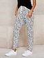 cheap Bottoms-Women&#039;s Basic Quick Dry Daily Capri shorts Pants Leopard Ankle-Length White Khaki Dark Gray