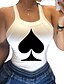 cheap Tank Tops-Women&#039;s Camisole Butterfly Tie Dye Letter Print Round Neck Tops Basic Sexy Basic Top White Black Blue