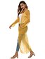 baratos Cardigãs-Mulheres Carregam Tecido Côr Sólida Vazado Tricotado Fibras Acrilicas Básico Manga Longa Casacos de malha Outono Verão Decote V Roxo Amarelo Vinho