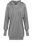 cheap T-Shirts-women&amp;amp; #39;s v neck long sleeve loose baggy tunic tops hoodie mini dress pullover casual blouses t-shirt grey 2xl