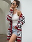 cheap Christmas Sweater-Women&#039;s Christmas Animal Cardigan Long Sleeve Sweater Cardigans Open Front Fall Spring Blue Wine Green