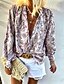 cheap Tops &amp; Blouses-Women&#039;s Going out Blouse Shirt Paisley Long Sleeve Print V Neck Elegant Boho Tops Lantern Sleeve Chiffon Blushing Pink