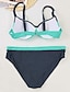 abordables Bikini-Femme Sexy Mode Bikinis Maillot de bain Push Up Rayé Bretelles Fines Maillots de Bain Maillots de bain Bleu Rose Claire Orange / Soutien-gorge Rembourré