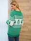 economico Christmas Sweater-Per donna Natale Animali Felpa Manica lunga Maglioni cardigan Girocollo Rotonda Autunno Primavera Rosso Verde Blu marino