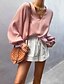 billige Sweaters &amp; Cardigans-Dame bluse Vanlig Ensfarvet Basale Langærmet Sweater Cardigans Sommer V-hals Lyserød