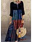cheap Casual Dresses-Women&#039;s Shift Dress Maxi long Dress Black Half Sleeve Print Print Summer Round Neck Hot Casual Boho vacation dresses 2021 S M L XL XXL 3XL