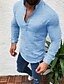 cheap Men&#039;s-Men&#039;s Shirt Solid Colored Collar Round Neck Plus Size Long Sleeve Tops Cotton Simple Comfortable White Black Gray / Hand wash / Wet and Dry Cleaning