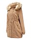 cheap Coats &amp; Trench Coats-Women&#039;s Padded Long Coat Regular Fit Jacket Solid Colored Blushing Pink Khaki Green
